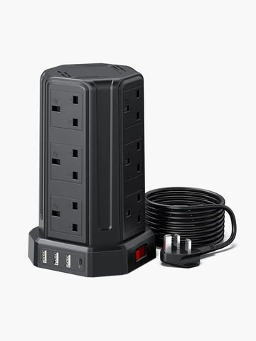 Tower Extension Lead 5M, Extension Cable with USB Ports