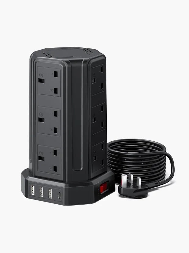 Tower Extension Lead 5M, Extension Cable with USB Ports