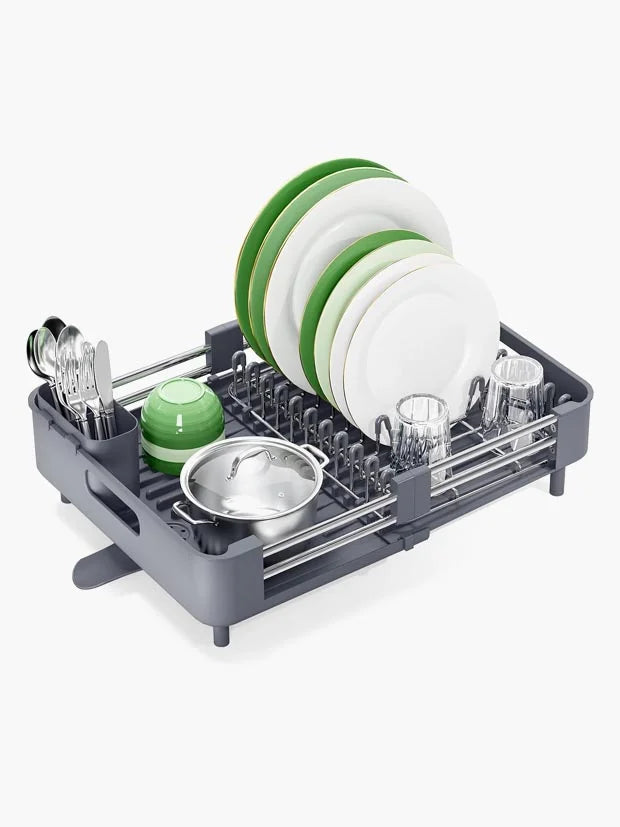 KINGRACK Extendable Dish Drainer Rack, Gray