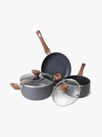 Non Stick Pots and Pans Set – Induction Hob Pots Set – 5pcs
