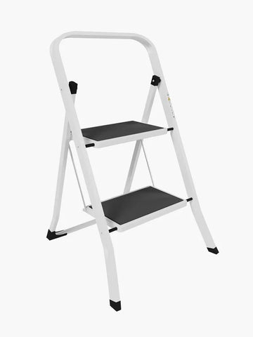 HOME VIDA 2 Step Ladder - Heavy Duty Steel Folding Ladder