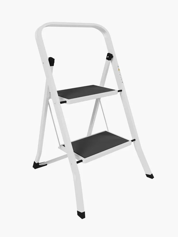 HOME VIDA 2 Step Ladder - Heavy Duty Steel Folding Ladder