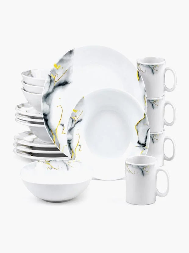 HOMSMYTH 16 Pcs Opal Glass Dinner Set