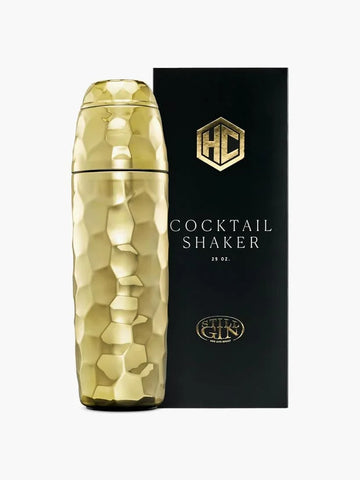 HexClad 740 ml Cocktail Shaker, Vacuum Insulated Bar Shaker with Built-in Jigger & Strainer, Leak-Proof, PVD Finish (Chrome)