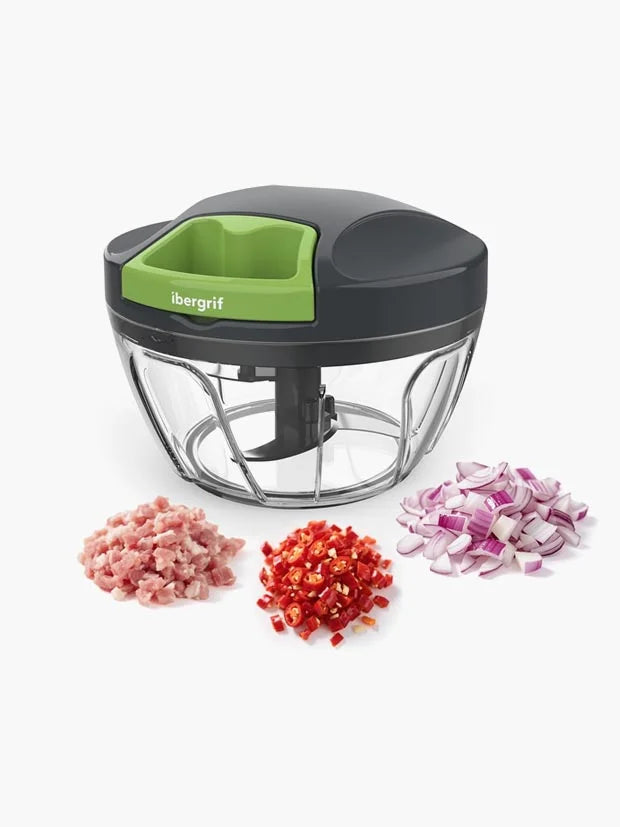 Ibergrif Manual Food Chopper, Vegetable Chopper with Easy Pull Cord