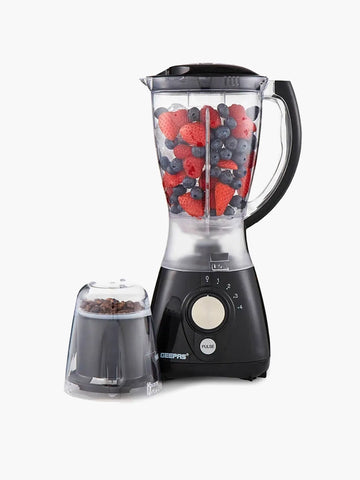 GEEPAS 1.6L Electric Jug Blender Smoothie Maker With Spice Mill 650W, White