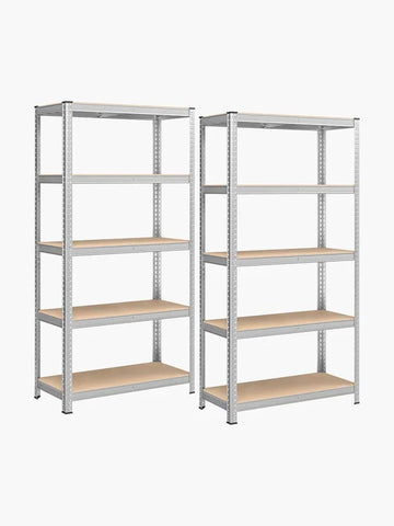 SONGMICS 5-Tier Heavy-Duty Shelving Units, Set of 2 Steel Shelving