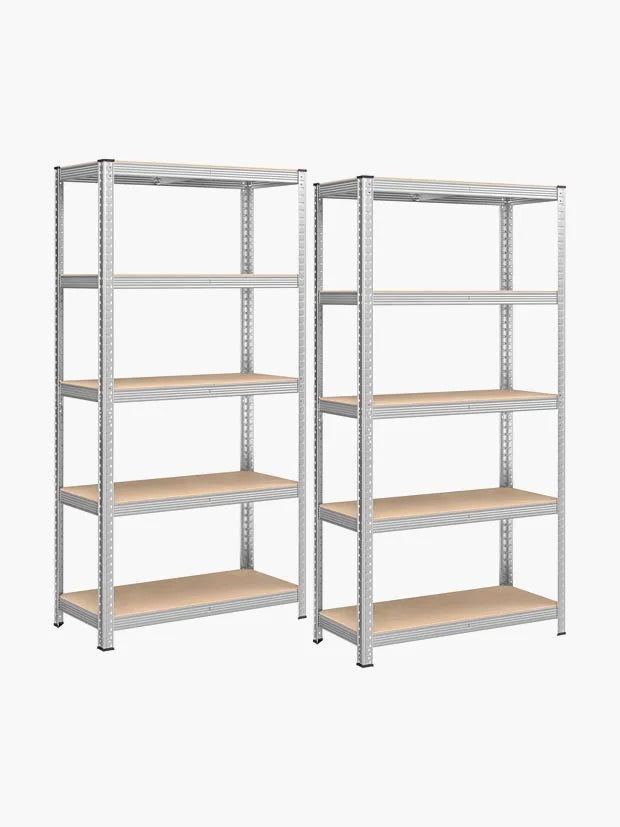SONGMICS 5-Tier Heavy-Duty Shelving Units, Set of 2 Steel Shelving