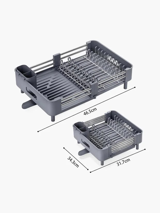 KINGRACK Extendable Dish Drainer Rack, Gray