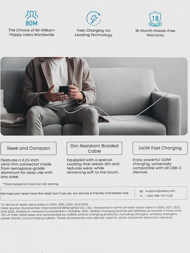Anker ultra soft cable 240w