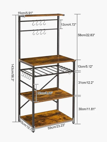 YMYNY Kitchen Baker's Rack, Microwave Oven Stand with Storage Shelves