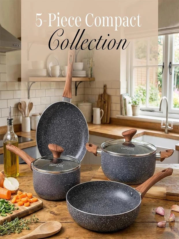 Non Stick Pots and Pans Set – Induction Hob Pots Set – 5pcs