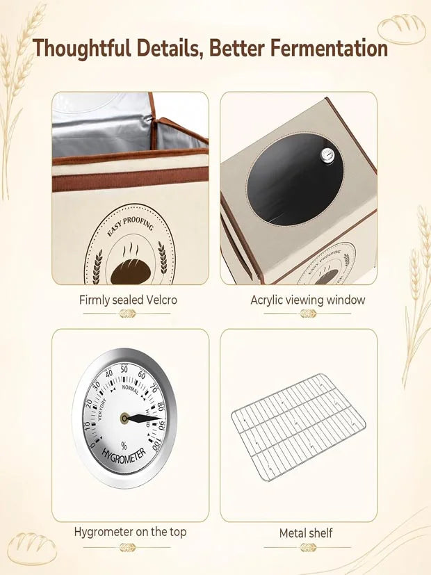 Folding Bread Proofing Box with Temp 21-50℃ & 24Hour Timer Control