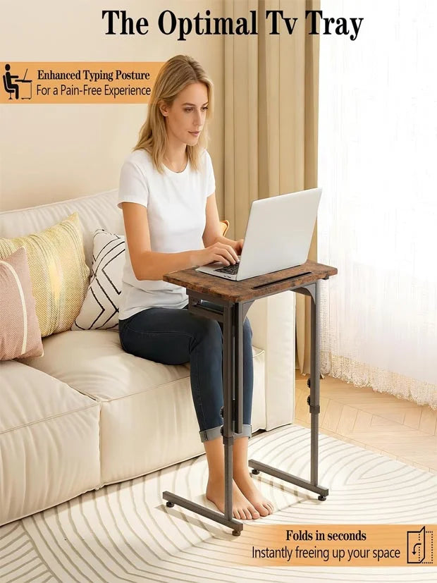 Garden 4 you C-Shaped Folding TV Tray Table (Brown)