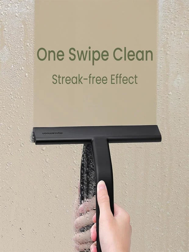 dancemoon JustHang Shower Squeegee with Built-in Hook, 25 cm, Black