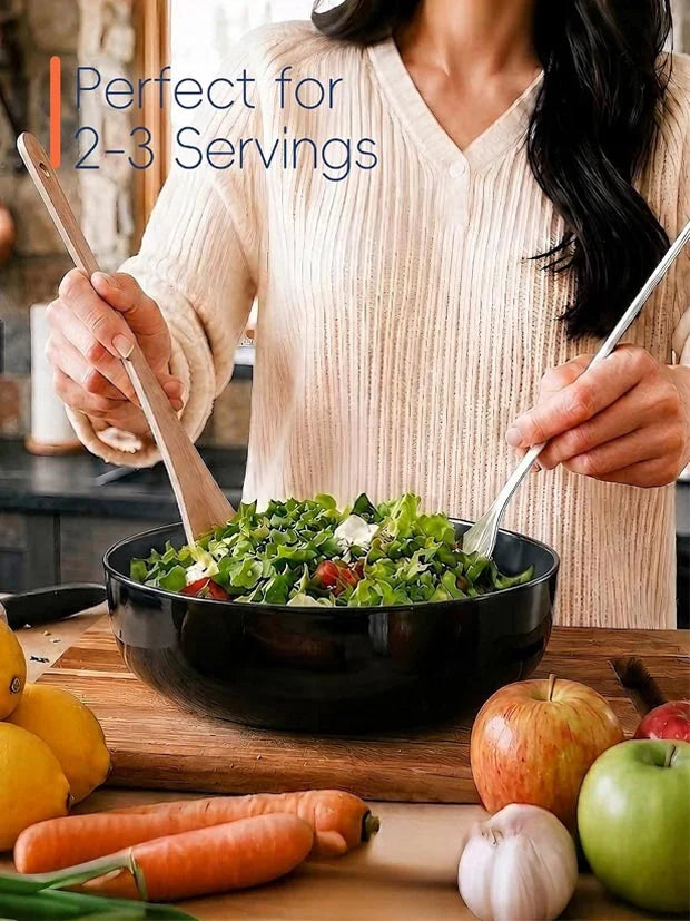 LaGlint 10 inch Extra Large Serving Bowls Set of 2 2.7L(90 OZ) Black