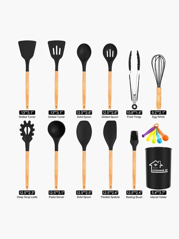 Kitchen Utensils Set, 12 PCS Silicone Cooking