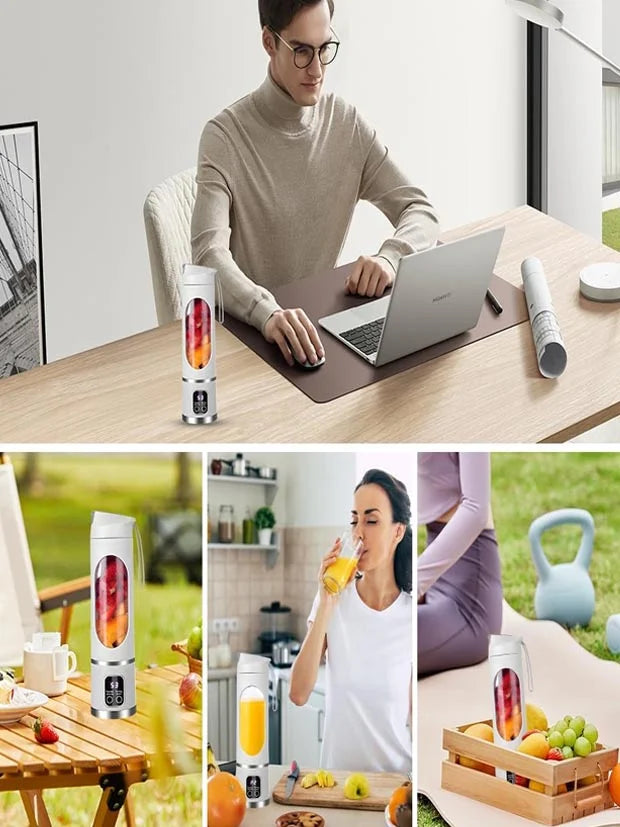 Portable Blender, 450ml Mini Blender USB Rechargeable Personal Blender for Shakes