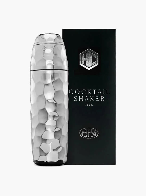 HexClad 740 ml Cocktail Shaker, Vacuum Insulated Bar Shaker with Built-in Jigger & Strainer, Leak-Proof, PVD Finish (Chrome)