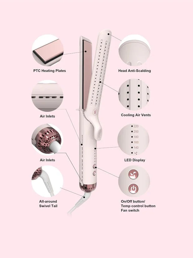 2-in-1 Hair Straightener and Curler, with Cold Air, 5