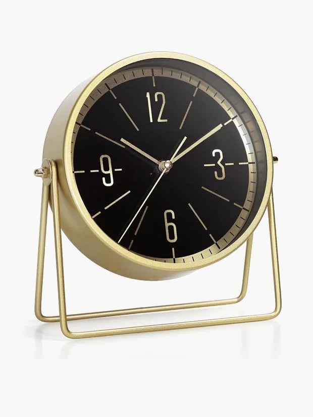 AYRELY® Vintage Black Metal Desk Clock – Battery Operated Table Clock