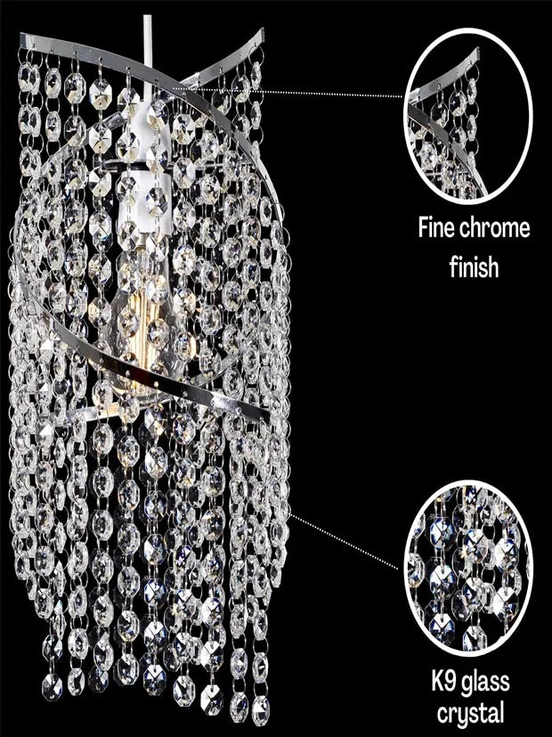 Klass Home K9 Crystal Spiral Droplet Light Shade