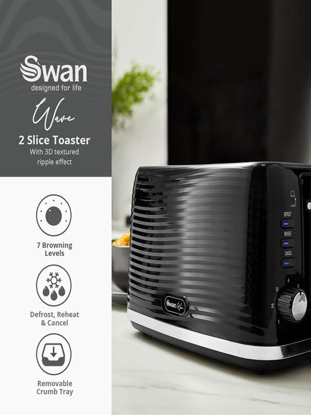Swan Wave 2-Slice Toaster