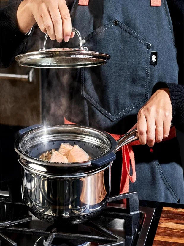 HexClad 2-Piece Steamer Basket Set, Heat-Safe to 230ºC, Dishwasher Safe