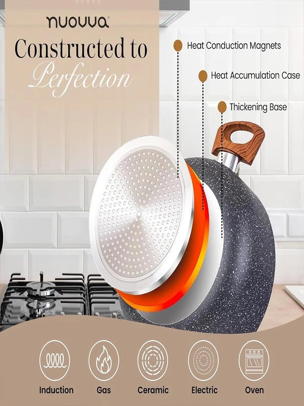 Non Stick Pots and Pans Set – Induction Hob Pots Set – 5pcs