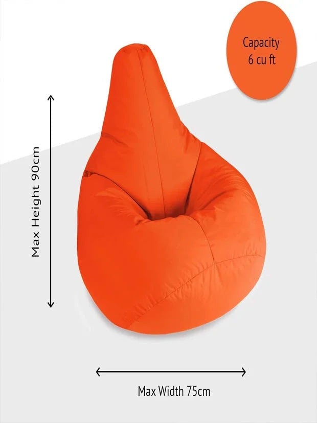Beautiful Beanbags - Kids Highback Beanbag Chair, 35in - Orange