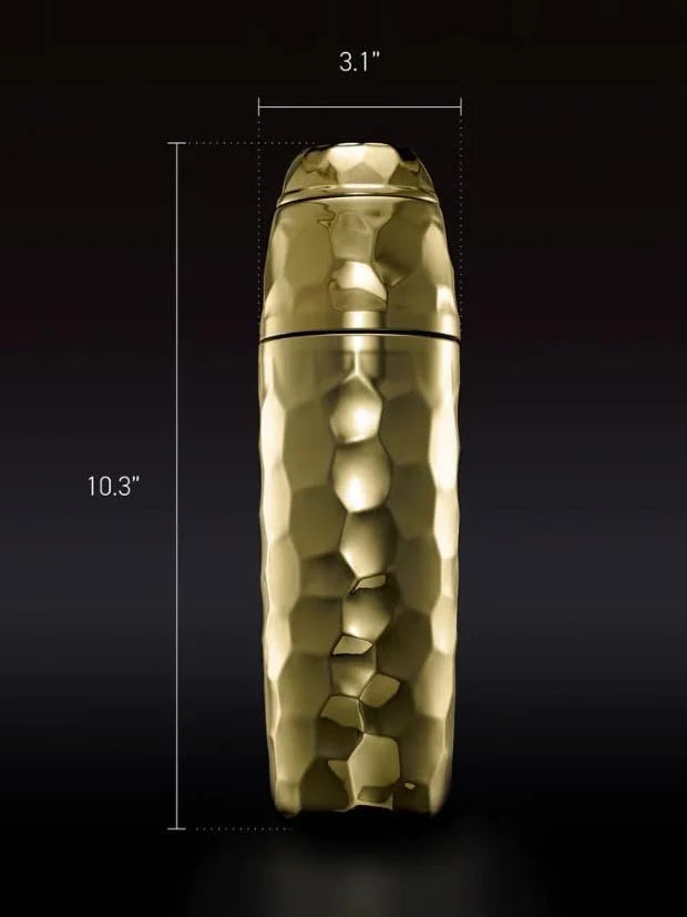 HexClad 740 ml Cocktail Shaker, Vacuum Insulated Bar Shaker with Built-in Jigger & Strainer, Leak-Proof, PVD Finish (Chrome)