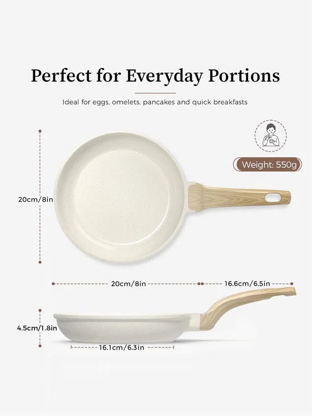 YASHE 20cm Granite Nonstick Frying Pan, Induction Cooktop Compatible
