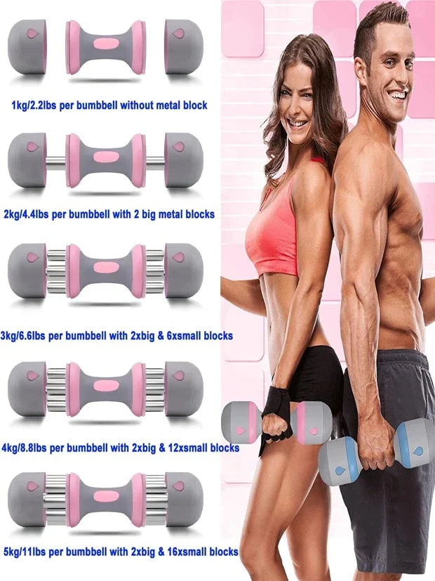 Dumbbell Adjustable Weights Set Home Gym  Weight, Non-Slip Rubber Hand, 2 3 4 5 6 7 8 9 10kg,
