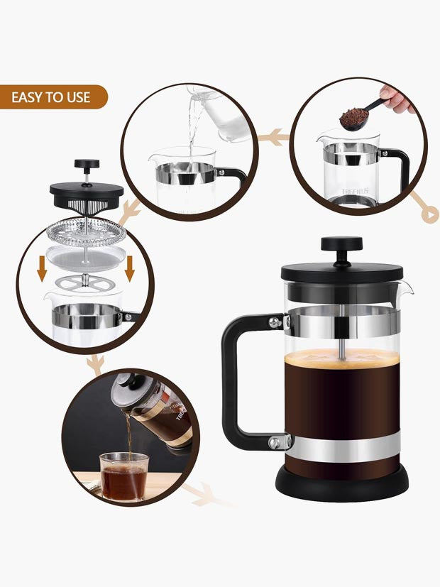 4 Cup Cafetiere Coffee Press, French Press Maker for Filter Coffe