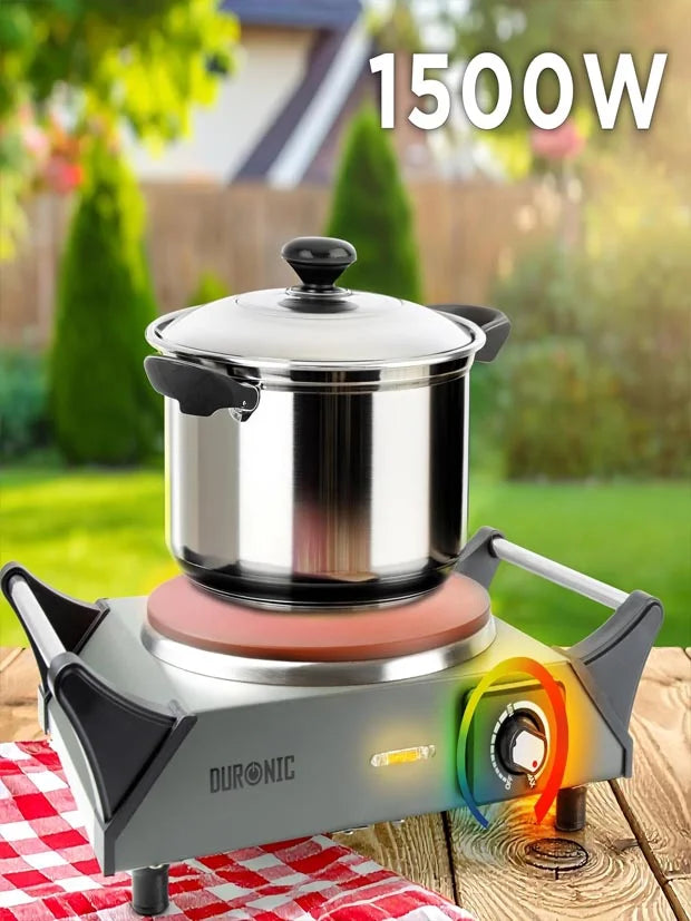 Duronic Electric Hot Plate HP1 GG, 1500W Single Burner Hob,