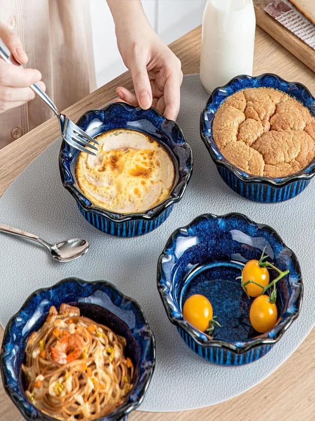 vancasso Ceramic Pie Dishes Set of 6, 13.3cm Individual Tart Tins for Oven and Baking, Small Pie Tin