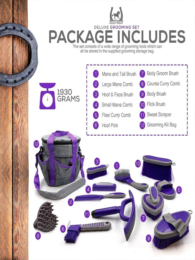 Horse Grooming Kit – 12 Pieces Equestrian Grooming Gift Set