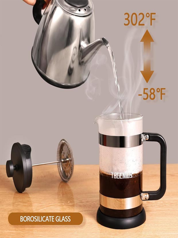4 Cup Cafetiere Coffee Press, French Press Maker for Filter Coffe