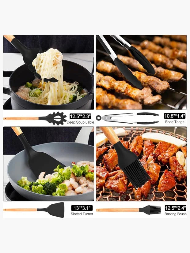 Kitchen Utensils Set, 12 PCS Silicone Cooking