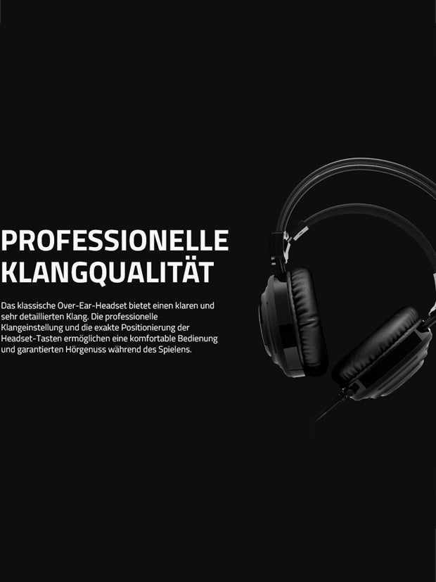 VPRO VH200 Gaming Illuminated Headset Black