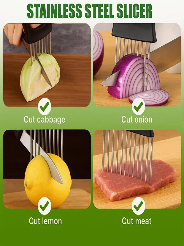 Stainless Steel Onion Slicer Holder, Multi Vegetable Cutter for Onion