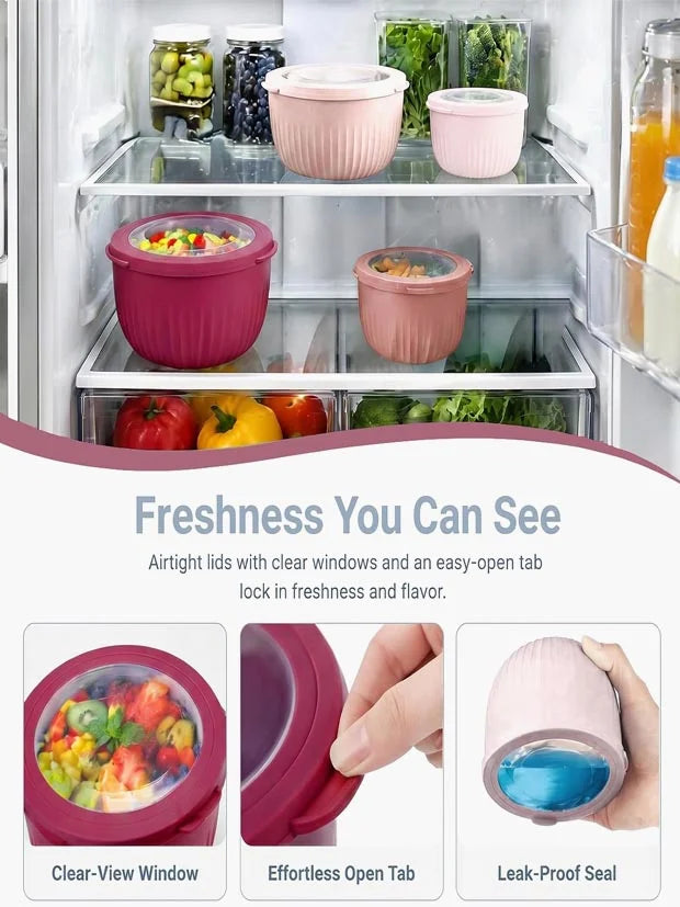 Mixing Bowls with Lids - 4Pcs Plastic Mixing Bowl Set