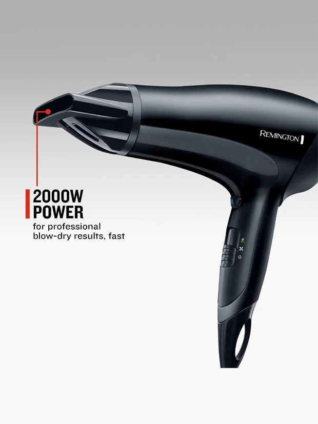Remington D3010 Power Dry Lightweight Hair Dryer, 2000 W, Black