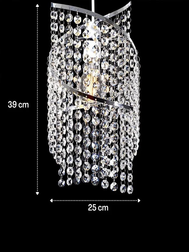 Klass Home K9 Crystal Spiral Droplet Light Shade