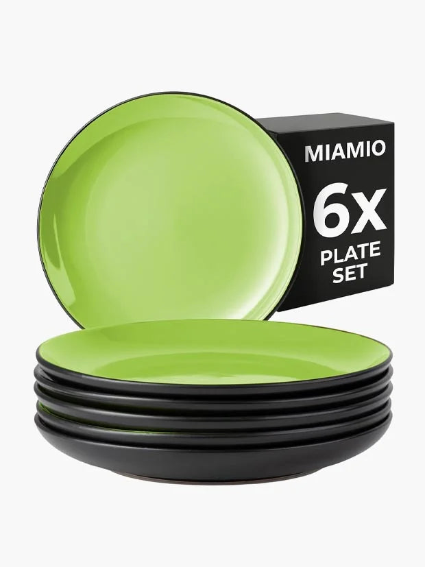 MIAMIO – Plate Set Ceramic/Dessert   Small Plates (6x)