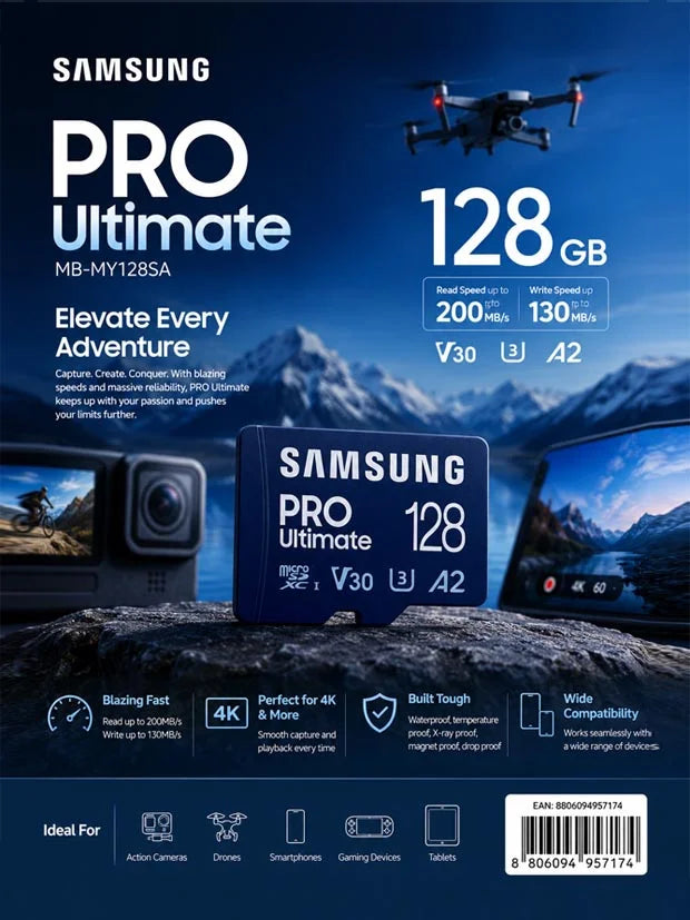 Samsung PRO Ultimate MB-MY128SA - FlashSamsung PRO Ultimate MB-MY128SA - Flash memory card blue