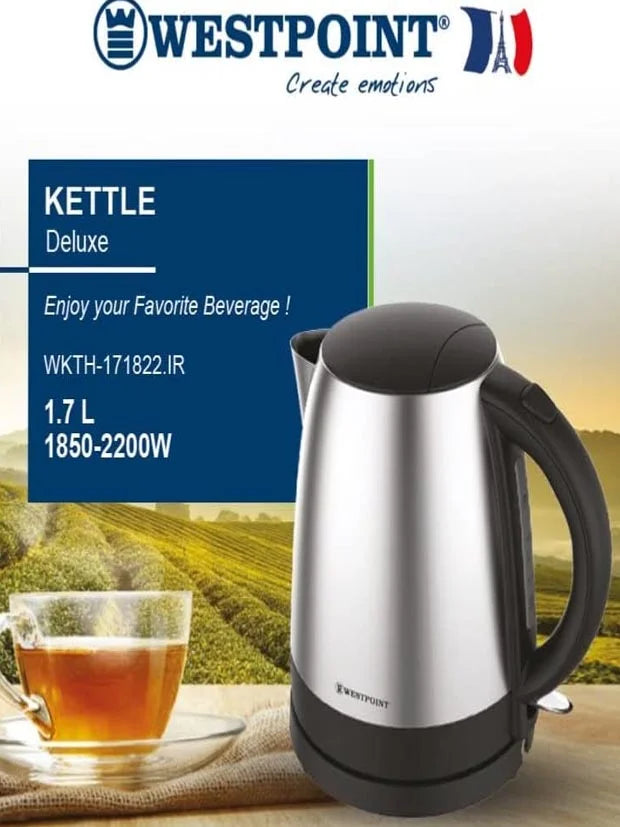 Westpoint Deluxe Brushed Stainless Steel QUIET BOIL Electric Kettle, 1.7 Litre