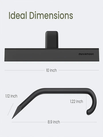 dancemoon JustHang Shower Squeegee with Built-in Hook, 25 cm, Black