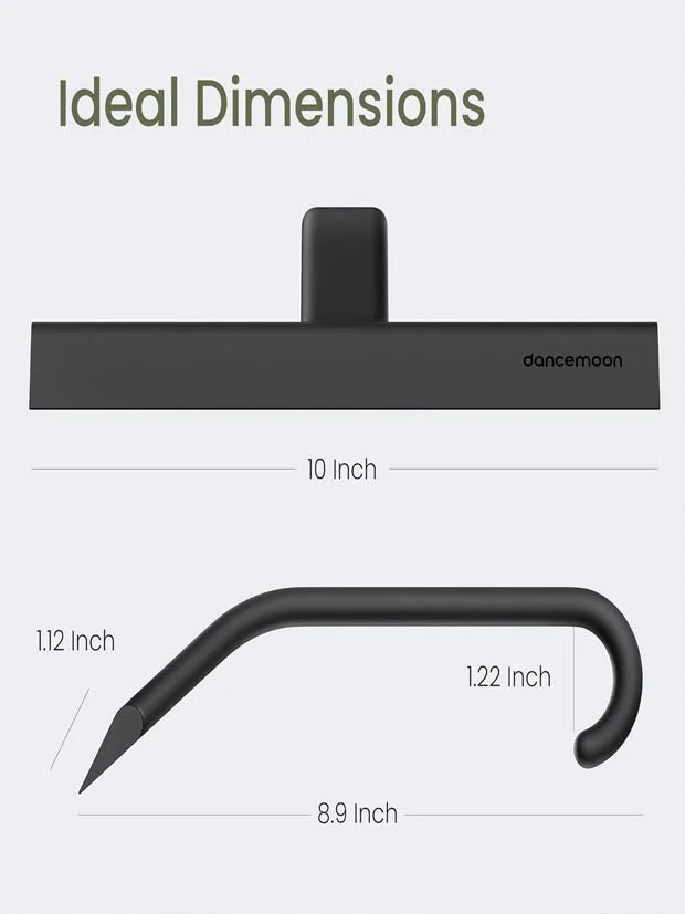 dancemoon JustHang Shower Squeegee with Built-in Hook, 25 cm, Black
