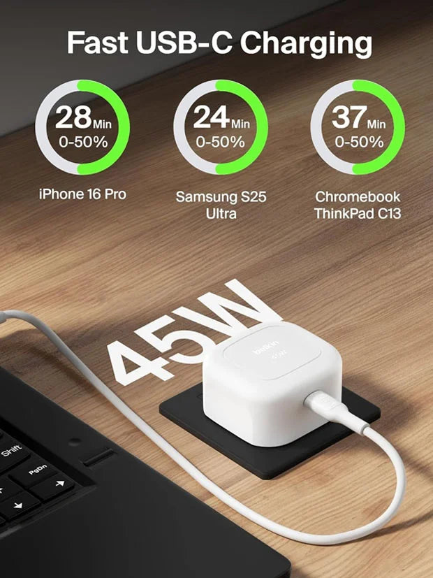Belkin BoostCharge Compact USB-C Wall Charger 45W
